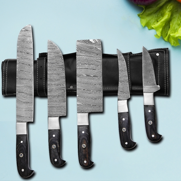Damascus Steel Professional Chef Set | 5 Pcs Knife Set | - Picture 1 of 3